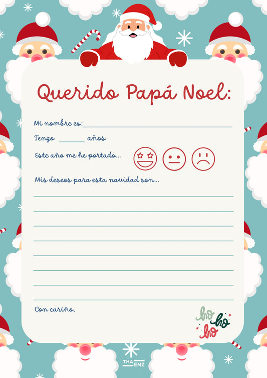 Carta imprimible Papá Noel